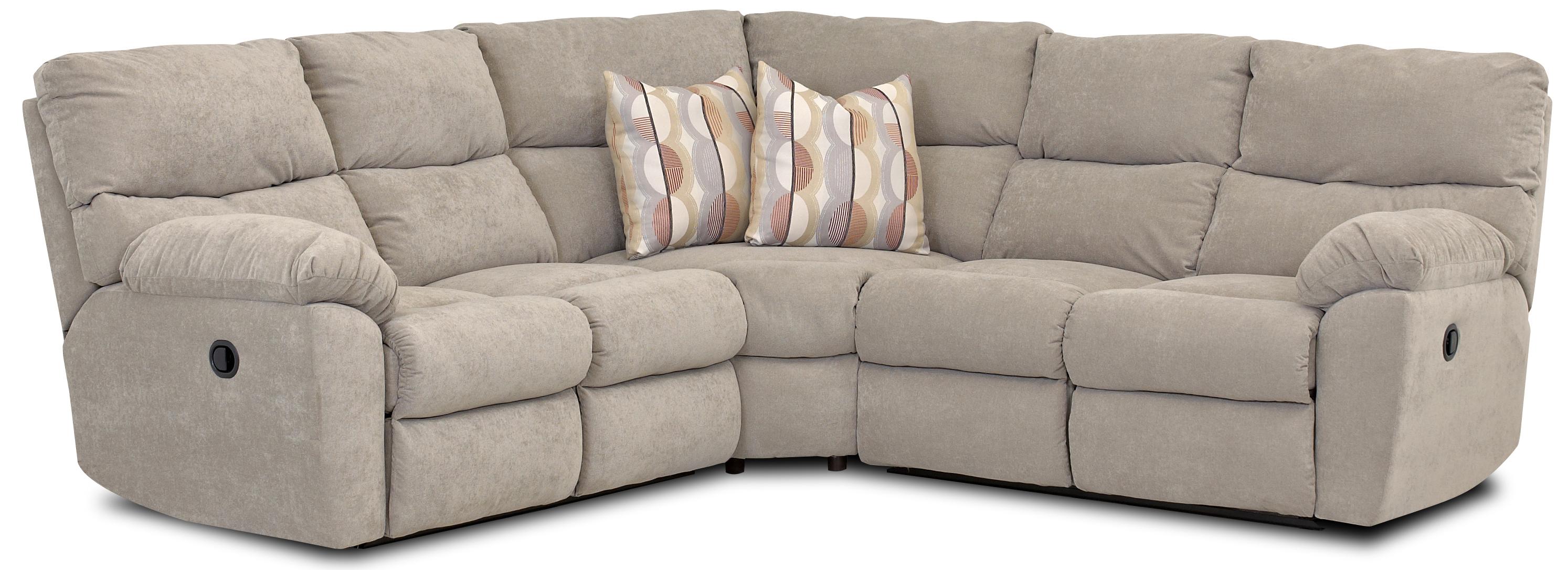 Casual Power Reclining Sectional with Accent Pillows by Klaussner